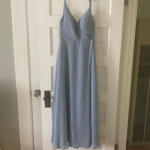 AZAZIE DAVIS DRESS IN DUSTY BLUE - Picture 3 of 4